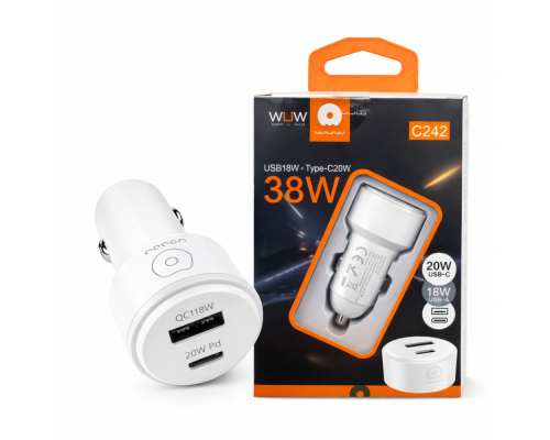 Автомобільний зарядний пристрій WUW-C242 PD20W+ QC18W Black (C242)