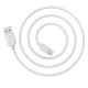 Кабель BOROFONE BX14 USB to Type-C 2.4A, 3m, PVC, TPE connectors, White (6957531090397)