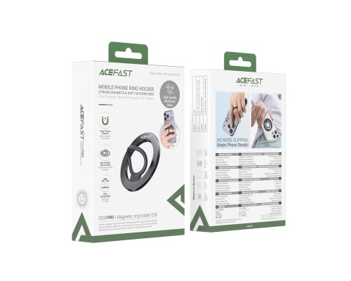 Тримач для телефона ACEFAST E35 magnetic ring holder, Black (6974316285960)