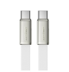 Кабель ACEFAST C24-03, Type-C to Type-C, 60W, 3A, 1.2m, Braided wire, Zinc alloy + TPE connectors, White (6974316286257)