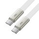 Кабель ACEFAST C24-03, Type-C to Type-C, 60W, 3A, 1.2m, Braided wire, Zinc alloy + TPE connectors, White (6974316286257)