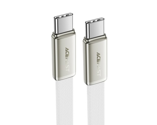 Кабель ACEFAST C24-03, Type-C to Type-C, 60W, 3A, 1.2m, Braided wire, Zinc alloy + TPE connectors, White (6974316286257)