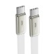 Кабель ACEFAST C24-03, Type-C to Type-C, 60W, 3A, 1.2m, Braided wire, Zinc alloy + TPE connectors, White (6974316286257)