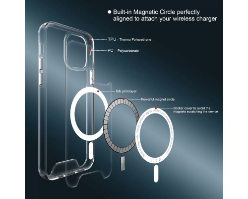 Чохол для смартфона Space Magnetic for Apple iPhone 15 Transparent (SpaceMAG15Clear)