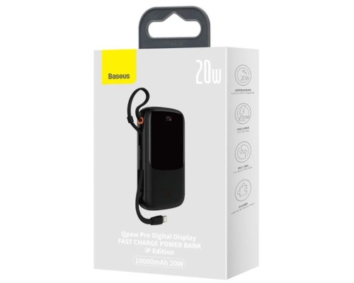 Зовнішній акумулятор Baseus Qpow Pro Digital Display Fast Charge Power Bank 10000mAh 20W  iP Edition Black (PPQD020001)