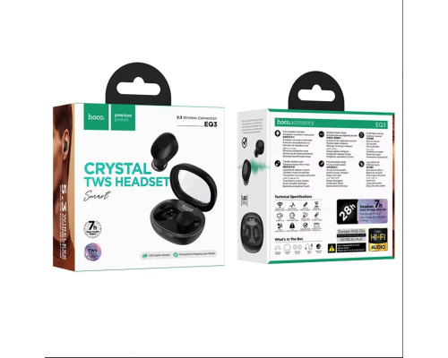 Бездротові навушники TWS HOCO EQ3 Smart Black (6931474798558)
