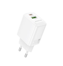 Мережевий зарядний пристрій BOROFONE BN29 Fuente PD30W+QC3.0 charger (EU) White (6941991120329)