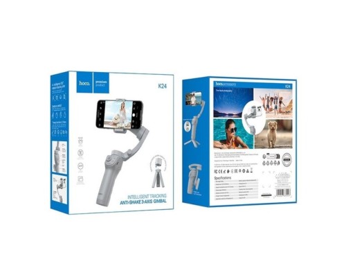 Триосьовий стабілізатор HOCO K24 Support 3-axis smart gimbal Gray (6942007635547)