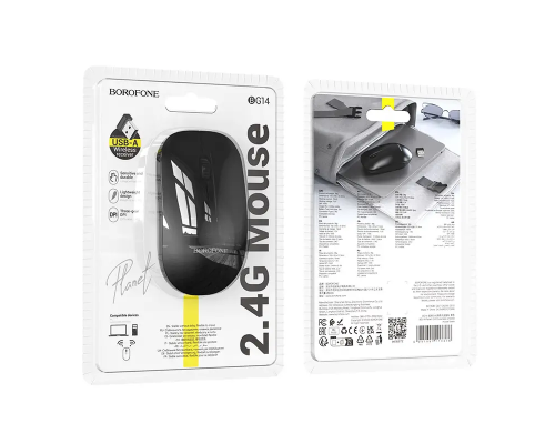 Маніпулятор миша BOROFONE BG14 Planet 2.4G business wireless mouse Black (6941991113376)