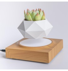 Магнітний левітаційний горщик для рослин HCNT Magnetic Levitating Pot M10-FP  Wood Grain (SIM10-FP)