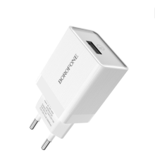 Мережевий зарядний пристрій з кабелем BOROFONE BA20A Sharp single port charger set(Micro) 10.5W White (6931474700735)