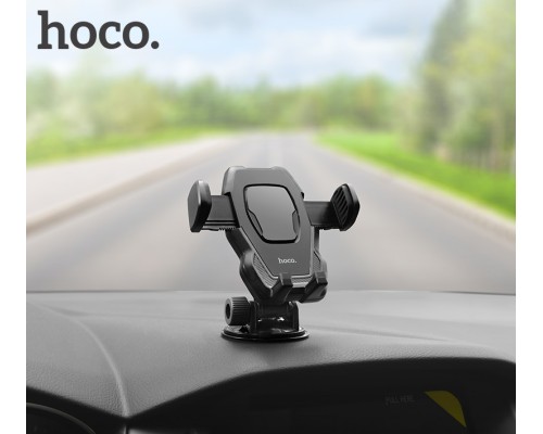 Автотримач для телефона HOCO CA31 cool run suction cup car holder Black (6957531077602)
