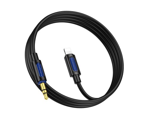 Аудіокабель BOROFONE BL20 iP to 3.5mm male, silicone, 1m, Black (6941991114397)
