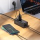 Мережевий подовжувач HOCO NS9 Wisdom 1-position (PD67W/3C1A) desktop socket (EU/GER) (2 m) Black (6942007638494)