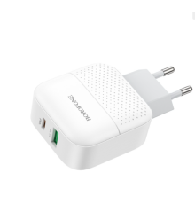 Мережевий зарядний пристрій BOROFONE BA46A Premium PD + QC3.0 18W White (6931474727343)
