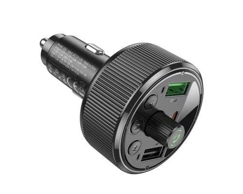 АЗП з FM-модулятором HOCO E82 Guerrero PD30W+QC3.0 car BT FM transmitter Black (6942007620642)