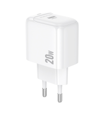 Мережевий зарядний пристрій BOROFONE BAS43A Potential single-port PD20W charger(EU) White (6941991113819)