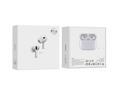 Бездротові навушники TWS HOCO EW51 True wireless ANC noise reduction BT headset White (6931474792365)