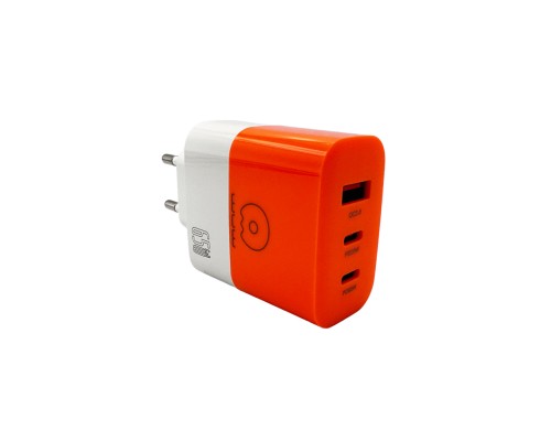 Мережевий зарядний пристрій WUW-C215 65W Charger 2 USB C + USB A white black (C215)