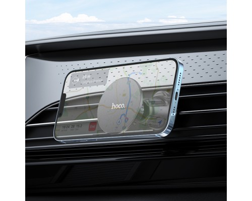 Автотримач для телефона HOCO H12 Fine jade ring magnetic car holder(air outlet) Black (6931474794505)