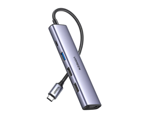 USB-хаб UGREEN CM478 USB-C To HDMI+1xUSB3.0 A+2xUSB2.0 A+PD Power Converter (UGR-15495)