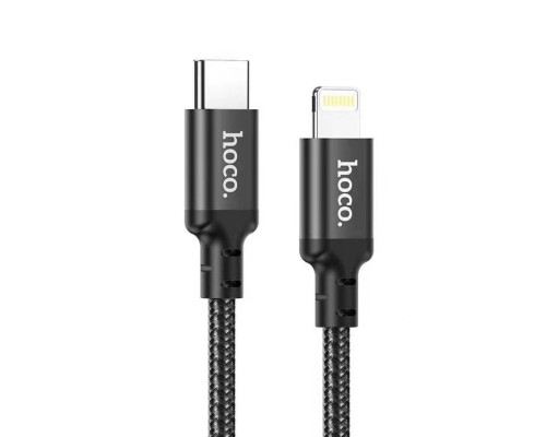 Кабель HOCO X14 Type-C to iP 3A, 20W, 1m, nylon, aluminum connectors, Black (6931474752192)