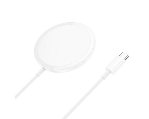 Бездротовий зарядний пристрій HOCO CW52 Enjoy magnetic wireless fast charging White (6942007611374)