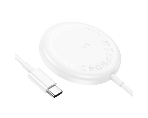Бездротовий зарядний пристрій HOCO CW52 Enjoy magnetic wireless fast charging White (6942007611374)