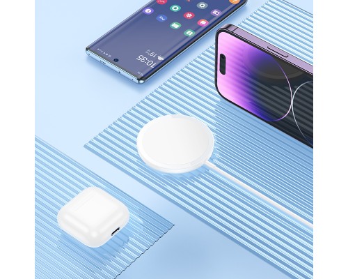 Бездротовий зарядний пристрій HOCO CW52 Enjoy magnetic wireless fast charging White (6942007611374)