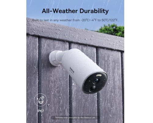 Додаткова IP-камера відеоспостереження Baseus Security B1 Outdoor Camera 2K White (S0SV002130)