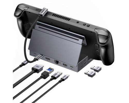 Док-станція UGREEN CM800 9in1 USB-C Output：1×DP, 1×USB-C, 3×USB-A, 1×RJ45, 1×SD Card Slot, 1×TF Card Slot Space Gray (UGR-55733)