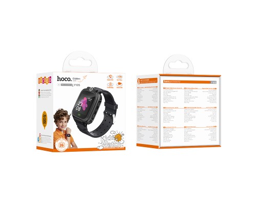 Дитячий смарт-годинник HOCO Y105 36mm. 400 mAh children phone watch Black (6942007658638)