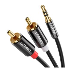 Аудіокабель UGREEN AV116 3.5mm Male to 2RCA Male, PVC, 5m Black (UGR-10591)