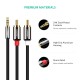 Аудіокабель UGREEN AV116 3.5mm Male to 2RCA Male, PVC, 5m Black (UGR-10591)