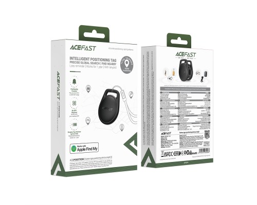 Трекер ACEFAST S2 button type positioning device single Black (6974316285083)