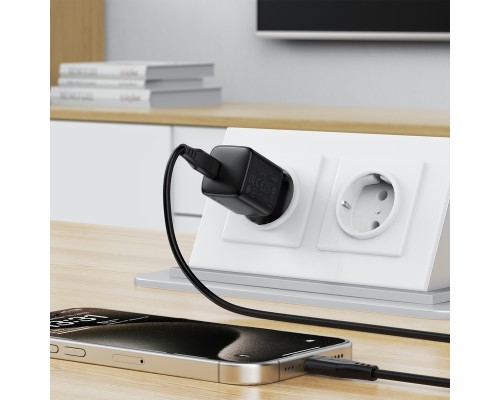 Мережевий зарядний пристрій ACEFAST A118 PD30W mini GaN USB-C fast charger Black (6974316285175)