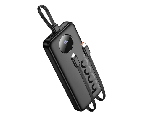 Зовнішній акумулятор HOCO J132 Sabio fully compatible power bank with 3 cables (10000mAh) Black (6942007632577)