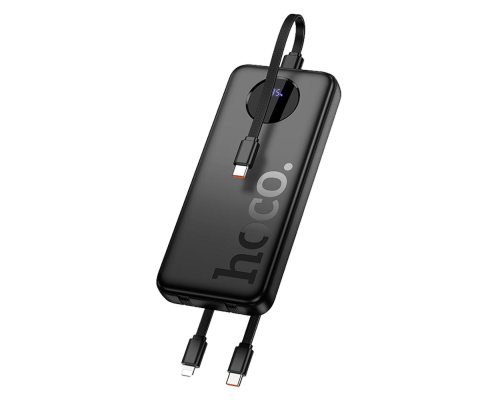 Зовнішній акумулятор HOCO J132 Sabio fully compatible power bank with 3 cables (10000mAh) Black (6942007632577)