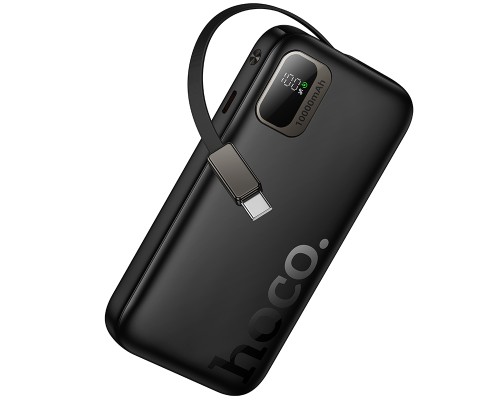 Зовнішній акумулятор HOCO Q51 Key PD20W power bank with telescopic cable(10000mAh) Black (6942007671514)