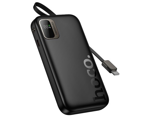 Зовнішній акумулятор HOCO Q51 Key PD20W power bank with telescopic cable(10000mAh) Black (6942007671514)