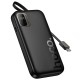 Зовнішній акумулятор HOCO Q51 Key PD20W power bank with telescopic cable(10000mAh) Black (6942007671514)