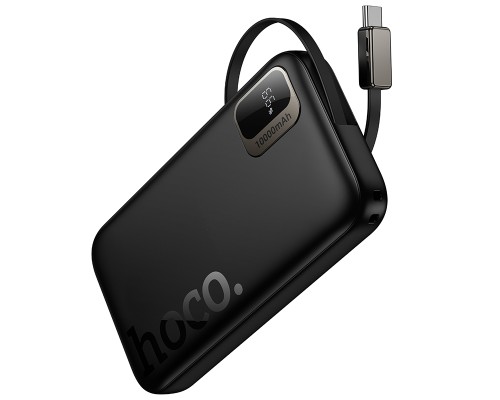 Зовнішній акумулятор HOCO Q51 Key PD20W power bank with telescopic cable(10000mAh) Black (6942007671514)