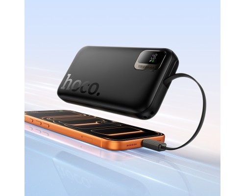 Зовнішній акумулятор HOCO Q51 Key PD20W power bank with telescopic cable(10000mAh) Black (6942007671514)
