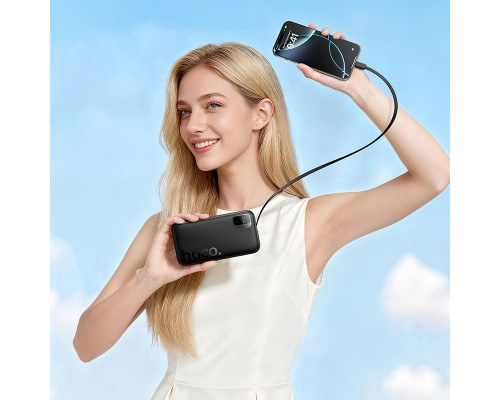 Зовнішній акумулятор HOCO Q51 Key PD20W power bank with telescopic cable(10000mAh) Black (6942007671514)