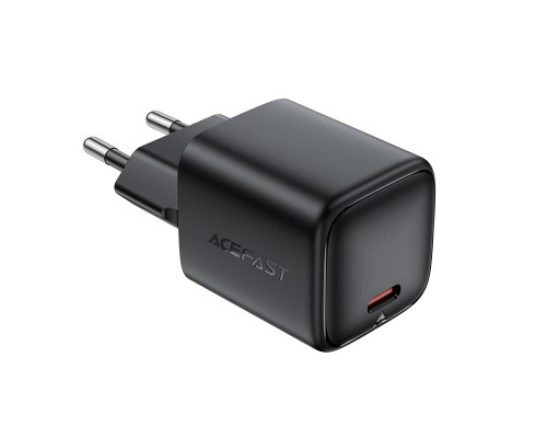 Мережевий зарядний пристрій ACEFAST A136 PD40W mini GaN USB-C fast charger Black (6974316286233)