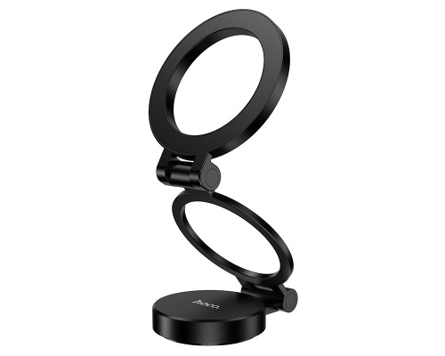 Автотримач для телефона HOCO H98 Rider folding Ring Magnetic Car holder(center console) Black (6942007673037)