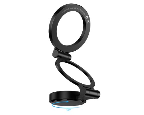 Автотримач для телефона HOCO H98 Rider folding Ring Magnetic Car holder(center console) Black (6942007673037)