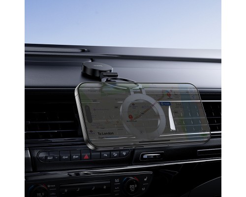 Автотримач для телефона HOCO H98 Rider folding Ring Magnetic Car holder(center console) Black (6942007673037)