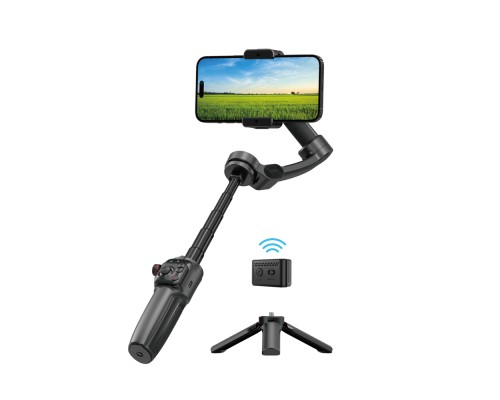 Триосьовий стабілізатор WIWU AI Smart Checking Gimbal PRO Wi-SE016 Black (6977703654363)