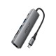 USB-хаб ACEFAST J18 USB-C 6-in-1 HUB docking station Metal Gray (6974316285939)